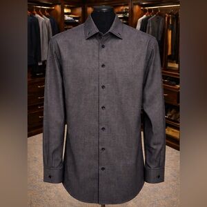 Calvin Klein Non Iron Slim Fit Dress Shirt Men Sz 17 34/35 long sleeve